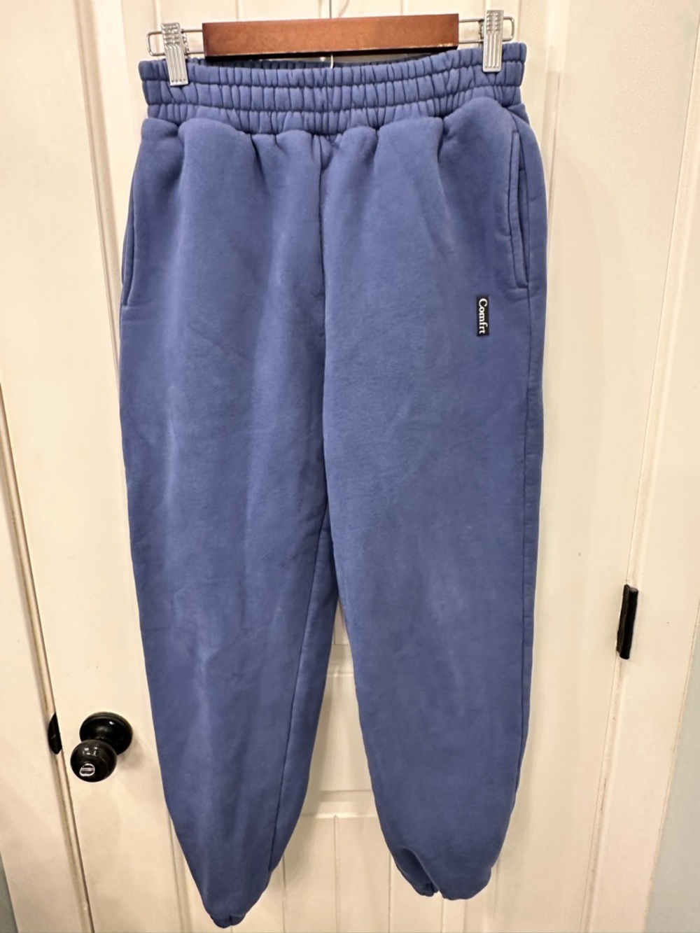 Comfrt Heavyweight Fleece Sweatpants Periwinkle Slate Blue Size Small